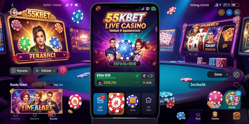 Tampilan gameplay langsung di 55KBET dengan dealer profesional.