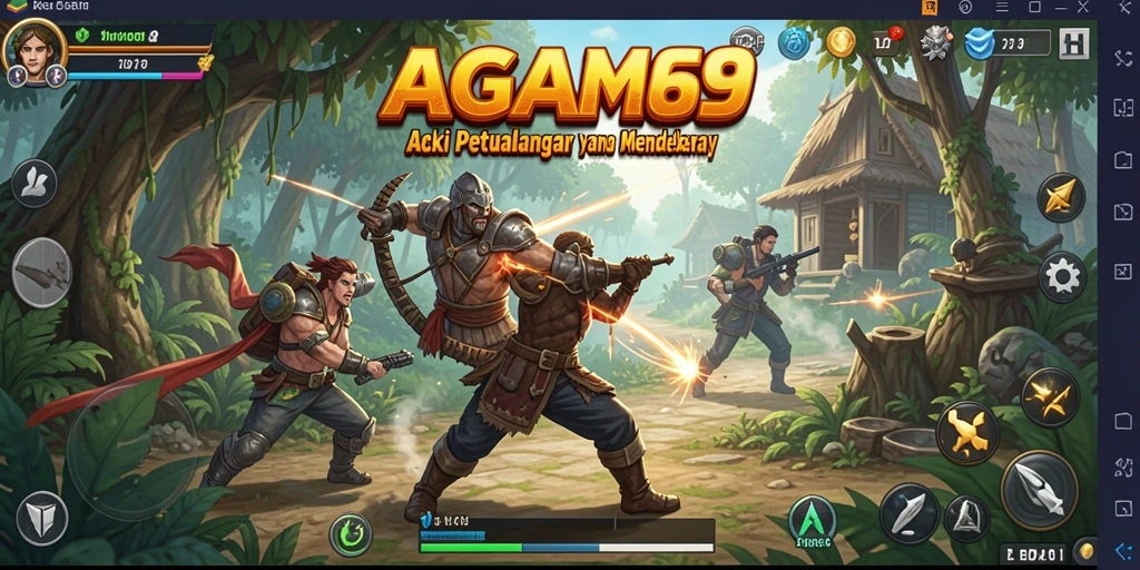 Tangkapan layar AGAM69 menampilkan gameplay pertempuran yang intens.