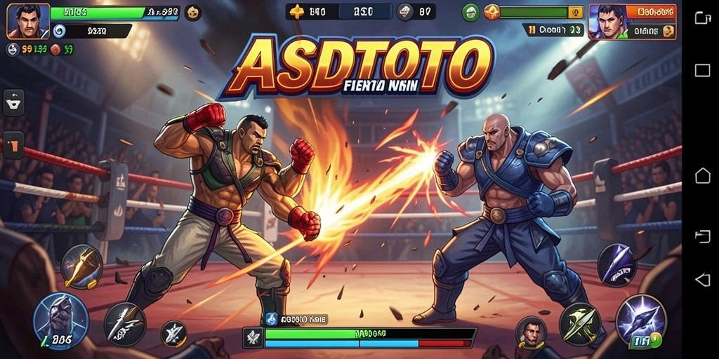 Tampilan seru pertarungan di ASDTOTO dengan karakter beraksi.