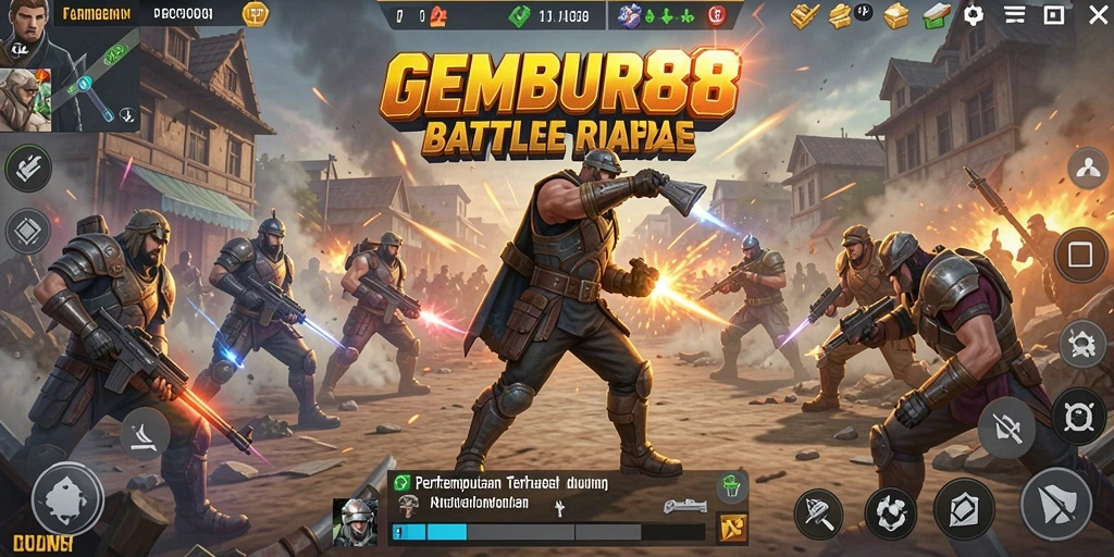 Gameplay seru dalam pertarungan Battle Royale di GEMBUR88.