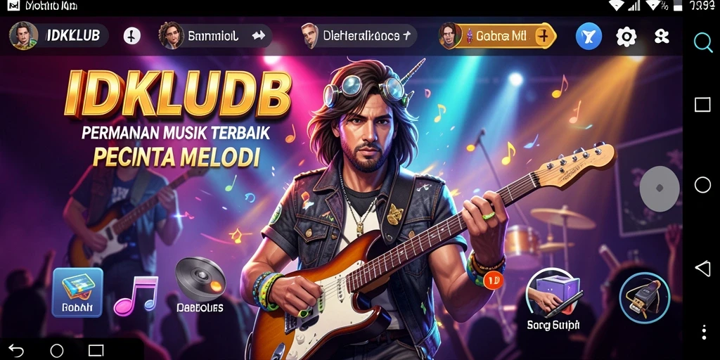 Screenshot IDKLUB menampilkan gameplay menyanyi yang seru dan interaktif.