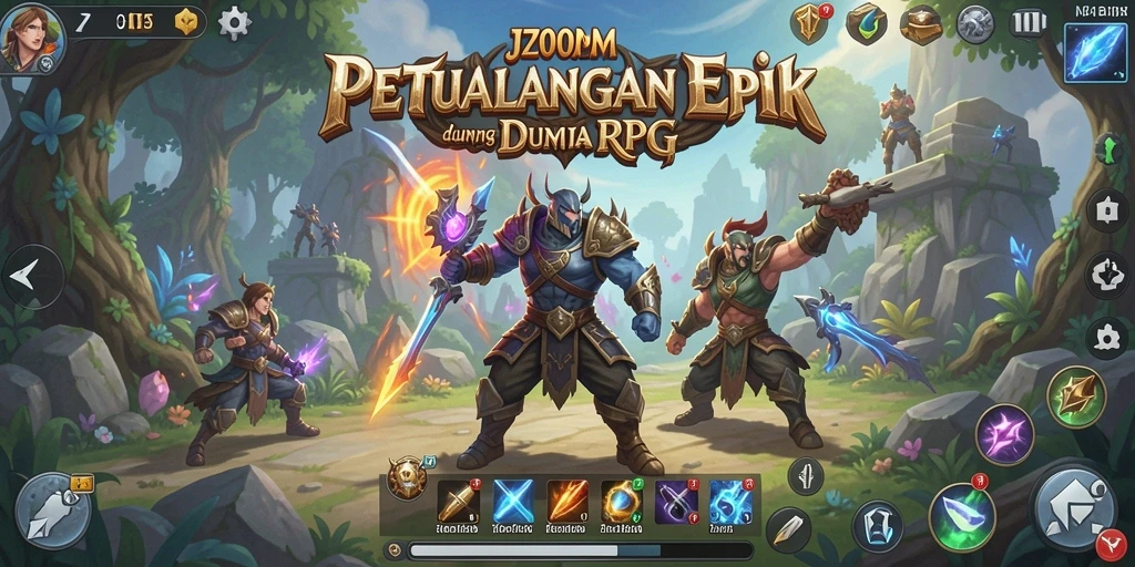 Tampilan gameplay menakjubkan dalam J200M yang penuh tantangan RPG.