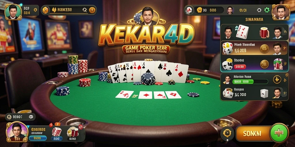 Tangkapan layar gameplay <strong>KEKAR4D</strong> menampilkan aksi poker yang mendebarkan.