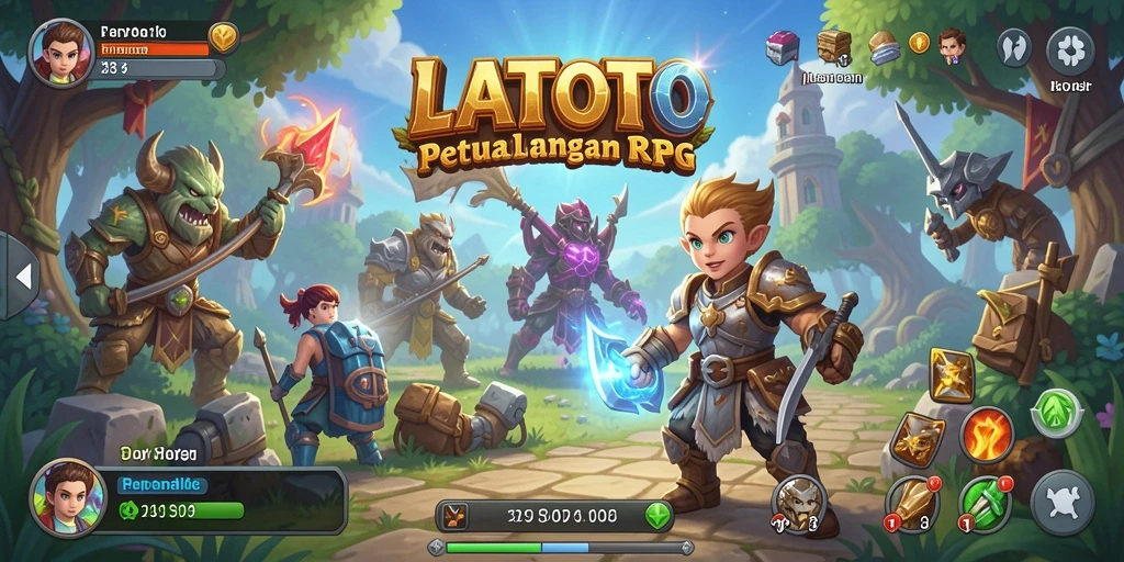 Tangkapan layar LATOTO menampilkan pertempuran seru dan karakter yang terpersonalisasi.