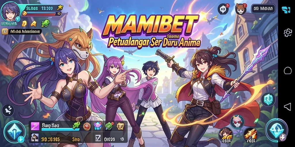 Screenshot utama MAMIBET menampilkan aksi seru di dunia anime.