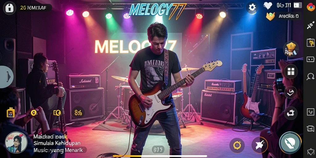 Gameplay menarik di MELODY77 menciptakan pengalaman simulasi musik yang unik.