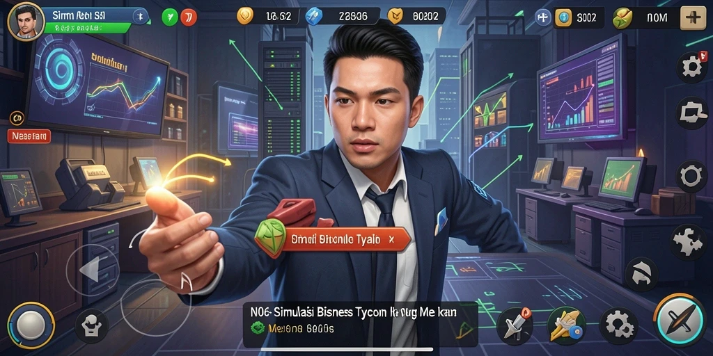 Screenshot gameplay N06 yang menunjukkan strategi bisnis yang menarik.