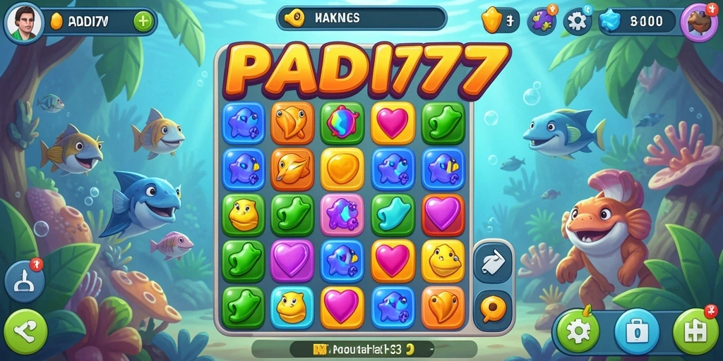 Tampilan seru gameplay PADI777 dengan level Match-3 yang menantang.