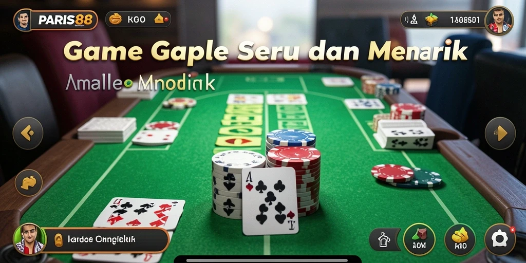 Tampilan gameplay seru dari PARIS88 dengan domino.