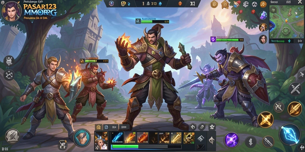 Screenshot gameplay <strong>PASAR123</strong> yang menunjukkan aksi pertarungan seru di dunia MMORPG.