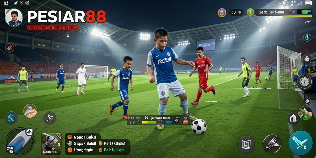 Gameplay mendebarkan di PESIAR88 dengan pertandingan sepak bola yang intens.