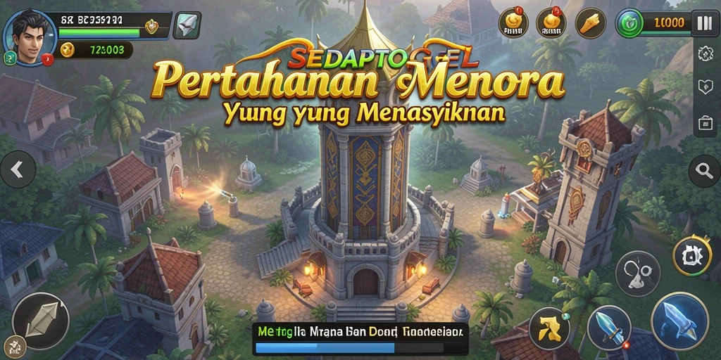 Tampilan gameplay menara pertahanan SEDAPTOGEL yang menegangkan.