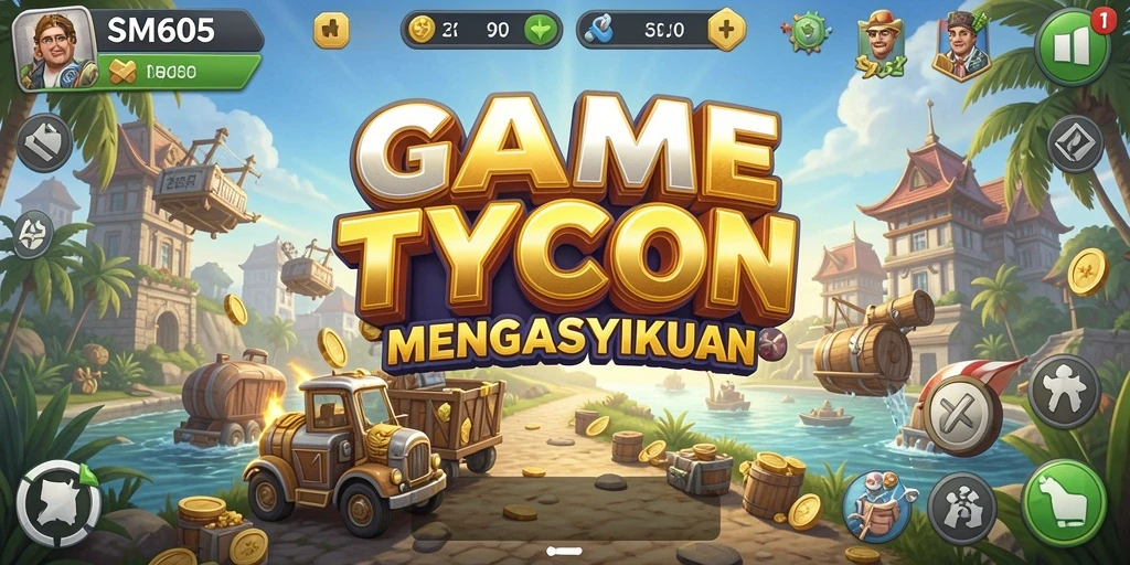 Tampilan gameplay menarik dari SM605 dalam dunia Tycoon.