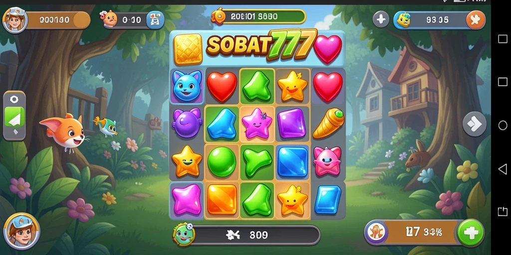 Tampilan gameplay menarik dari SOBAT777 yang penuh warna.